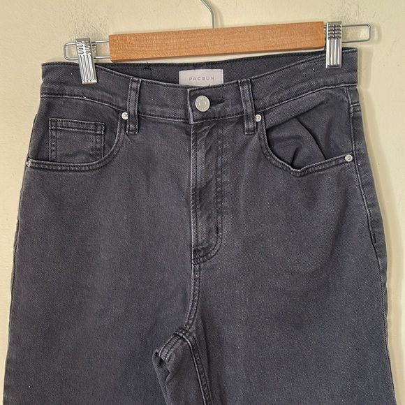 Pac Sun Black High Rise Wide Leg Jeans Size 26 - Picture 5 of 5